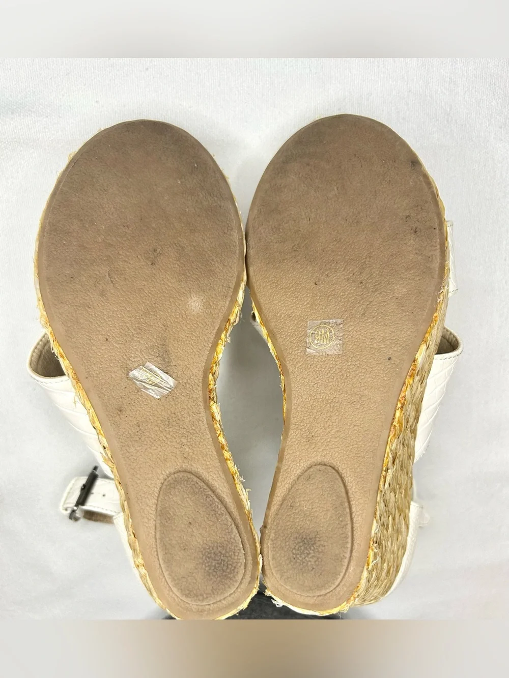 Coconuts By Matisse Mickie Sandals‎ Womens 9 / 40 White Croc Espadrille Wedge